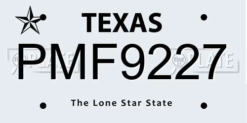 PMF9227 Texas License Plate