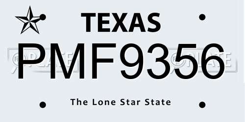 PMF9356 Texas License Plate