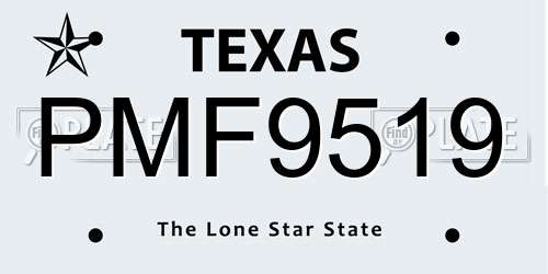 PMF9519 Texas License Plate