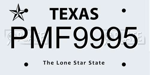 PMF9995 Texas License Plate