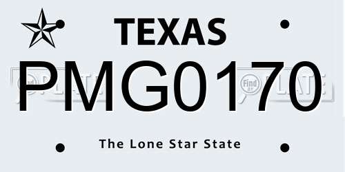 PMG0170 Texas License Plate