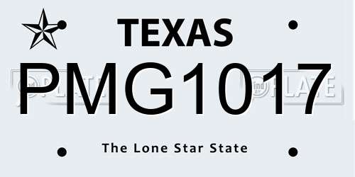 PMG1017 Texas License Plate