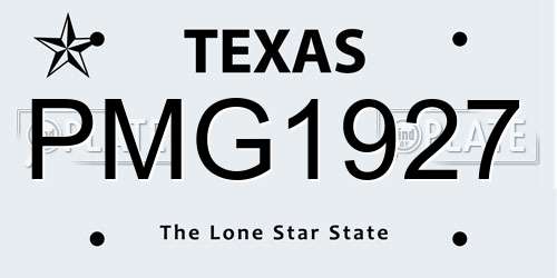 PMG1927 Texas License Plate