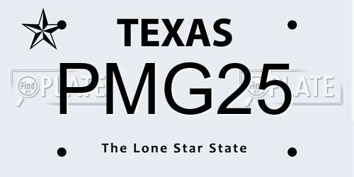 PMG25 Texas License Plate