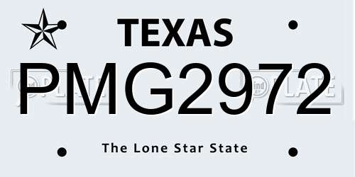 PMG2972 Texas License Plate
