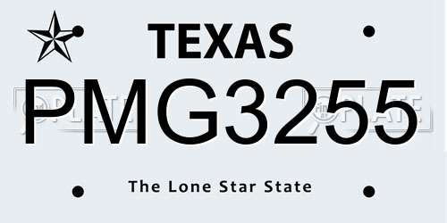 PMG3255 Texas License Plate
