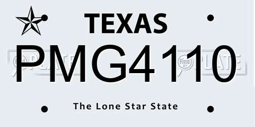 PMG4110 Texas License Plate