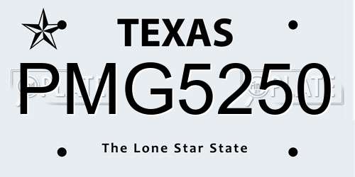 PMG5250 Texas License Plate