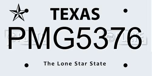 PMG5376 Texas License Plate