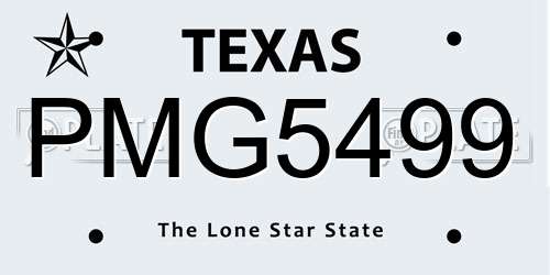 PMG5499 Texas License Plate