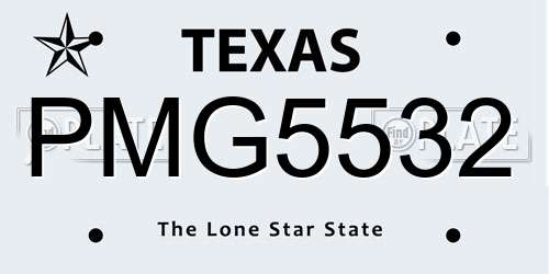 PMG5532 Texas License Plate