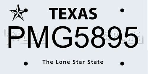 PMG5895 Texas License Plate