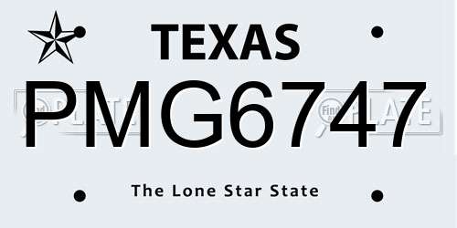 PMG6747 Texas License Plate