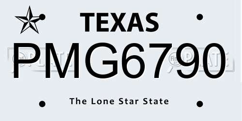 PMG6790 Texas License Plate