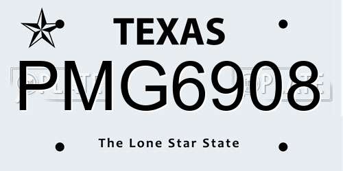 PMG6908 Texas License Plate