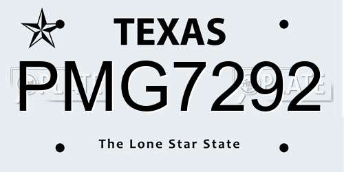 PMG7292 Texas License Plate