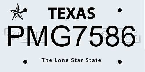PMG7586 Texas License Plate
