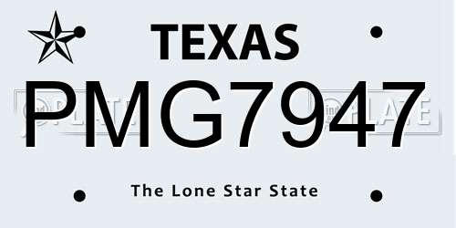 PMG7947 Texas License Plate