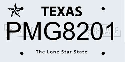 PMG8201 Texas License Plate