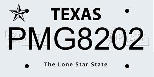 PMG8202 Texas License Plate