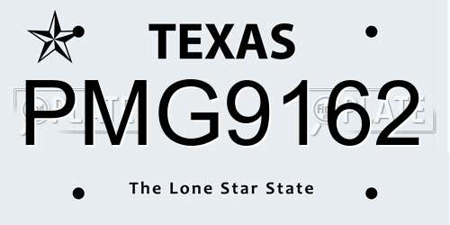 PMG9162 Texas License Plate
