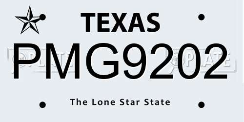 PMG9202 Texas License Plate