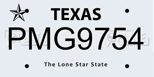 PMG9754 Texas License Plate