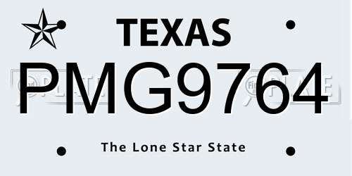 PMG9764 Texas License Plate