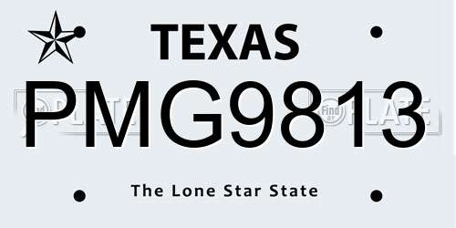 PMG9813 Texas License Plate