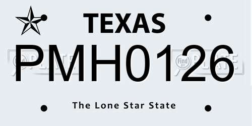 PMH0126 Texas License Plate