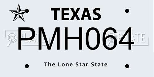 PMH064 Texas License Plate