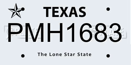 PMH1683 Texas License Plate