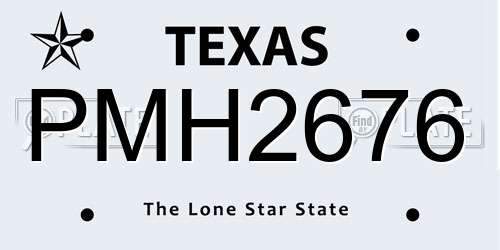 PMH2676 Texas License Plate
