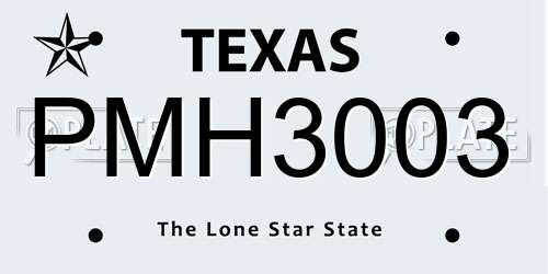 PMH3003 Texas License Plate