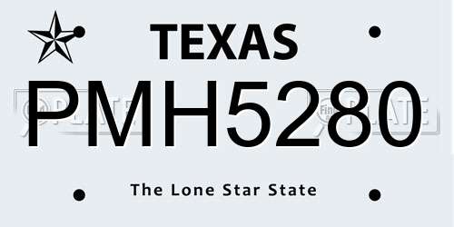 PMH5280 Texas License Plate