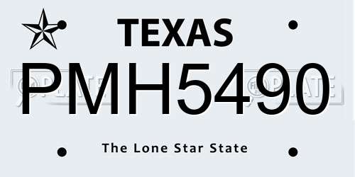 PMH5490 Texas License Plate