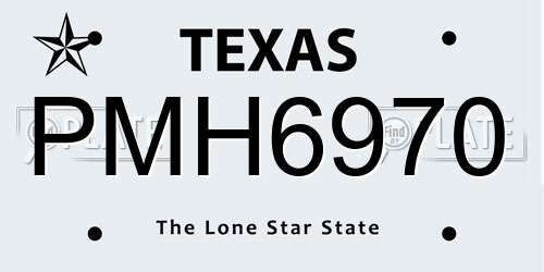 PMH6970 Texas License Plate