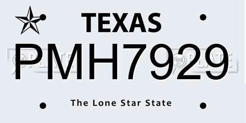 PMH7929 Texas License Plate
