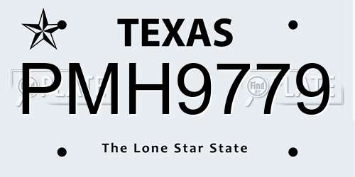 PMH9779 Texas License Plate