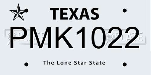 PMK1022 Texas License Plate
