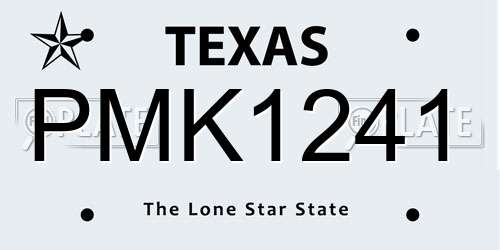 PMK1241 Texas License Plate
