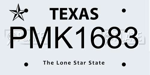 PMK1683 Texas License Plate