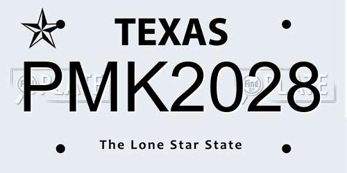 PMK2028 Texas License Plate