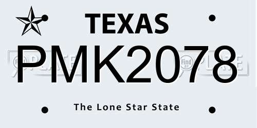 PMK2078 Texas License Plate