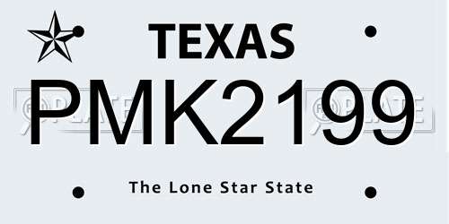 PMK2199 Texas License Plate