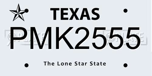 PMK2555 Texas License Plate