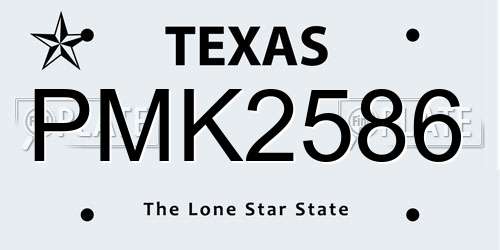 PMK2586 Texas License Plate