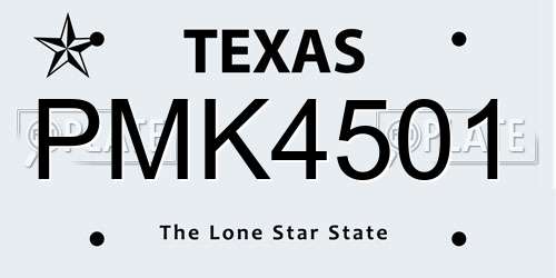 PMK4501 Texas License Plate