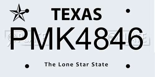 PMK4846 Texas License Plate