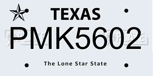 PMK5602 Texas License Plate